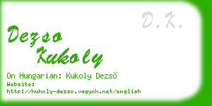 dezso kukoly business card